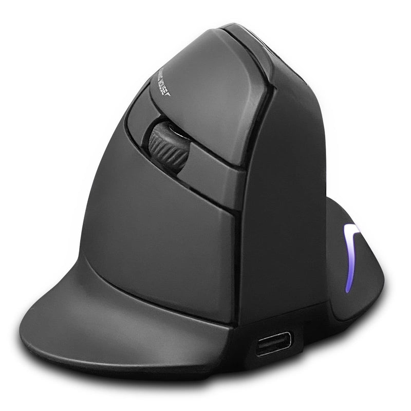 Wireless Vertical Mouse, 2.4G Wireless Ergonomic Vertical Computer Mouse with 3 Adjustable DPI 1000/1600/2400, Rechargeable Laptop Mouse-Reduce Wrist Pain Compatible with PC, Desktop,Mac (Black)… Black