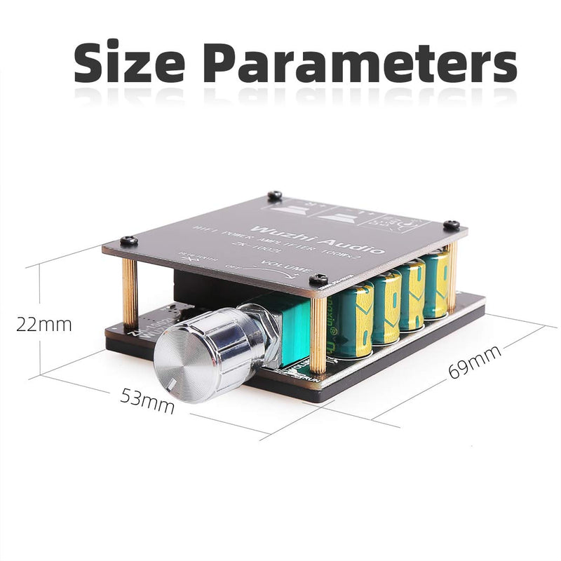 Bluetooth Amplifier Board, 100W+100W Peak Output Power, 2.0 Channel DC:8-24V, Password Free Connect, BT 5.0 AMP Board for DIY Wireless Speakers Board