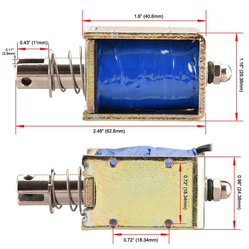Hechen Solenoid Coil Electromagnetic Net HS-1240S DC12V 1.6A 25N 10mm Hub Push Pull Type Open Frame Door Lock