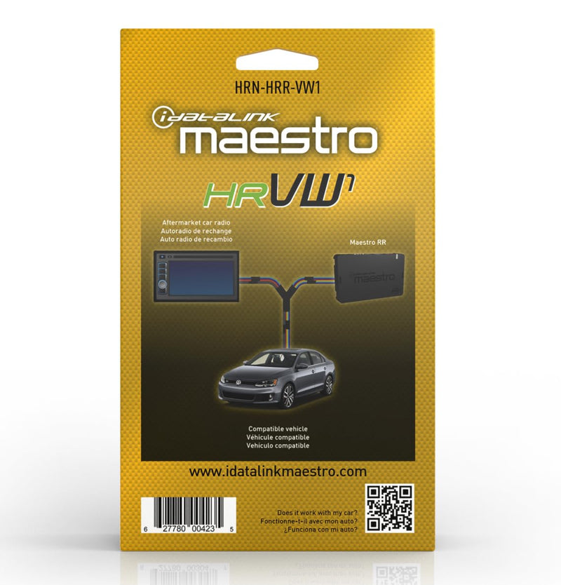 Idatalink Maestro HRN-HRR-VW1 T-Harness for Select Volkswagen Vehicles 2002-16, Replace the Factory Radio While retaining Steering Wheel Controls & use of amp (ADS-MRR or ADS-MRR2 Module Required)