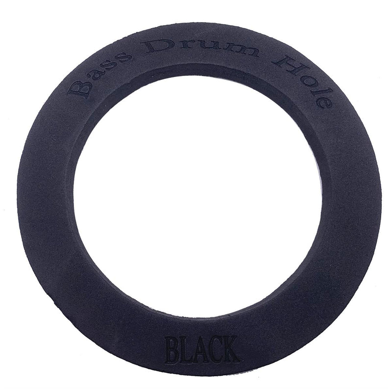 Bass Drum Port Hole Protector Ring for Enhances sound and Resonant Bass Drumhead - Foam Cushion (Black) Black