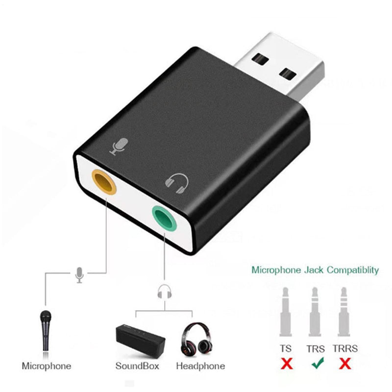 External Sound Cards - USB 3.5mm Sound Card Adapter | Plug and Play Card Accessories, USB Equipment for Computer Laptop