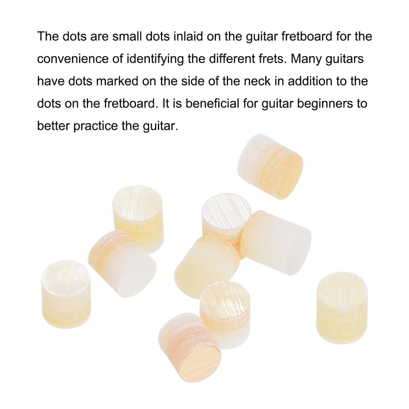 MECCANIXITY Guitar Fretboard Inlay Dots Yellow Shell Fingerboard Inlays Mark Point 2x2mm For Guitar, Pack of 10