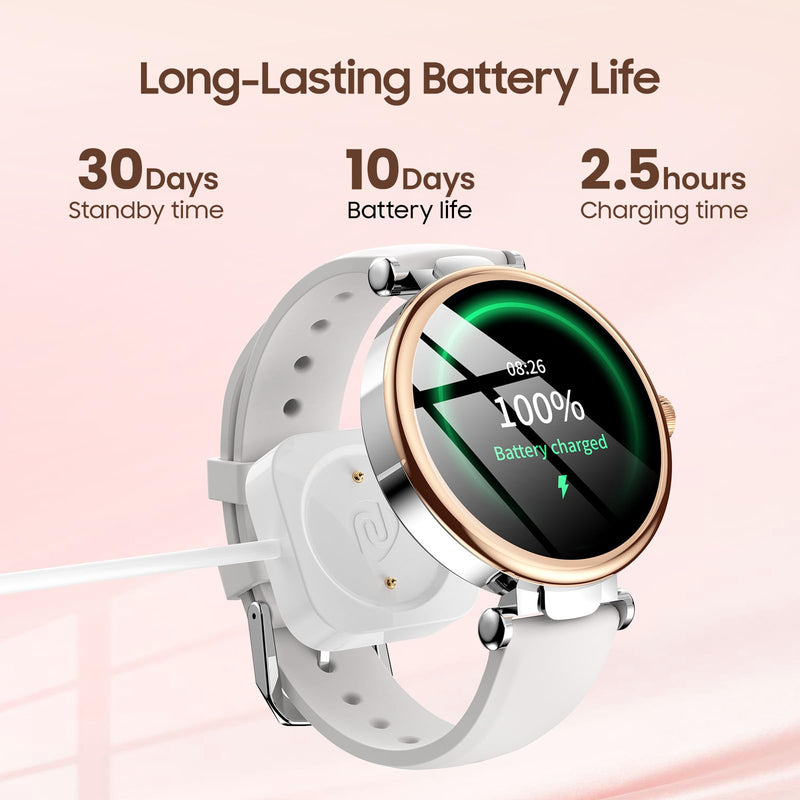 TOZO S8 AMOLED Smart Watch for Women, 1.32" HD Color Screen, PE1 Portable Bluetooth Speakers with Adjustable Carabiner, Mini Bluetooth Wireless Shower Speaker with IPX8 Waterproof