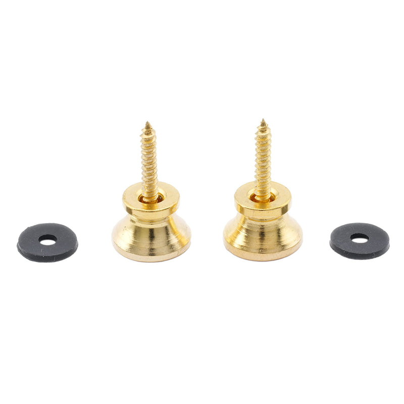 Musiclily Metal Guitar Strap Buttons Metal End Pins for Acoustic Classical Electric Guitar Bass Ukulele,Gold(Pack of 2) Gold