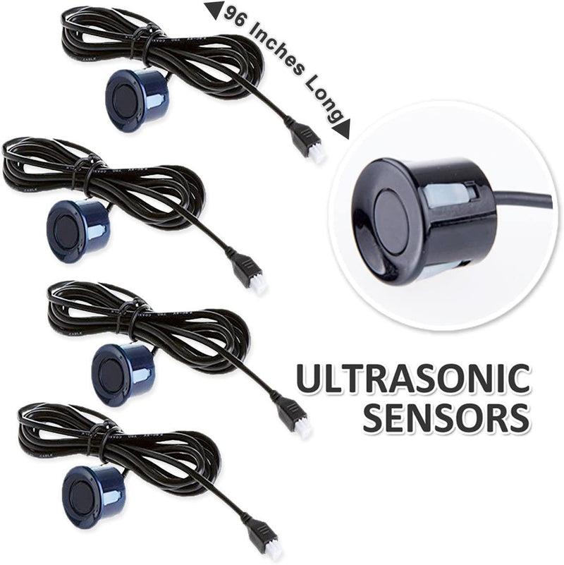 ZONETECH Parking Sensors LED Display Car Reverse Backup Radar System (2 Pack) 2 Pack