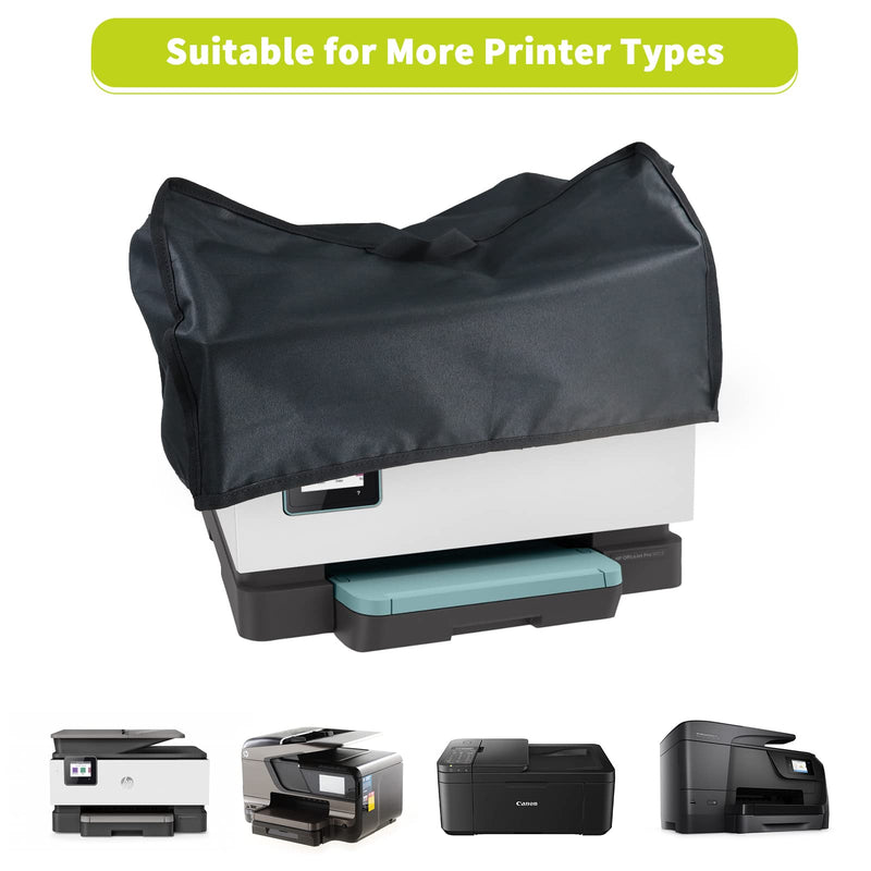 TwoPone Printer Dust Cover for HP/Epson/Canon/Brother Wireless Printers, 20x16x12 Inch Universal Case Protector for Printers, 600D Waterproof Black Printer Covers 20"L x 16"W x 12"H