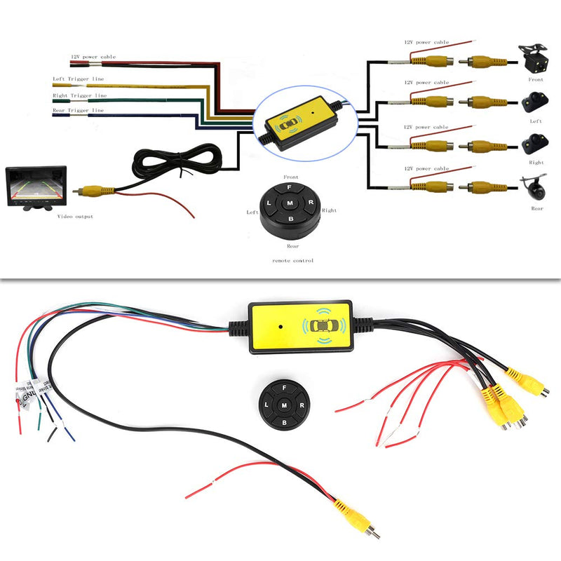 [AUSTRALIA] - Video Switcher 4 Input 1 Intelligent Car Video Switcher Converter Output Switch Video System Auto Parts 