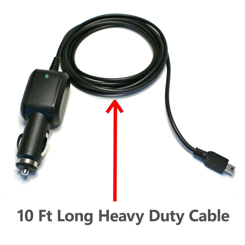 EDO Tech 10 Ft Mini USB Car Charger Cord for Uniden Bearcat Radio Scanner BCD160DN BC125AT BC75XLT BCD325P2 BCD436HP Homepatrol-2