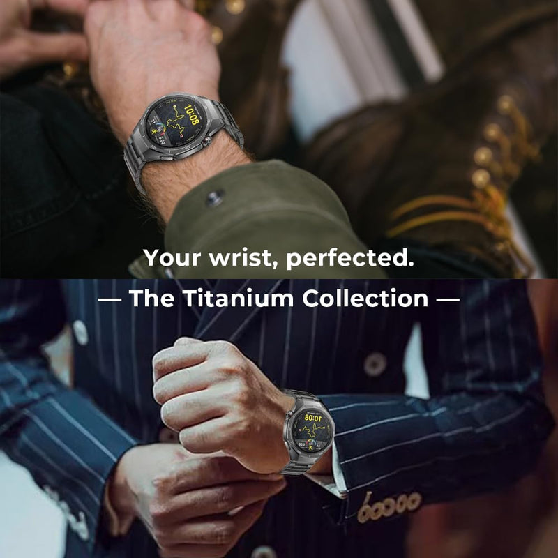 22mm Tool Free Titanium Band for Huawei Watch GT Runner 2/GT6/6Pro | Metal Strap For GT 5/4/3/3Pro/Active/Classic/2 Pro | 40% Lightweight,Skin-Friendly,Corrosion Resistance,Fit Wrists 6.3''-9'' black 22mm