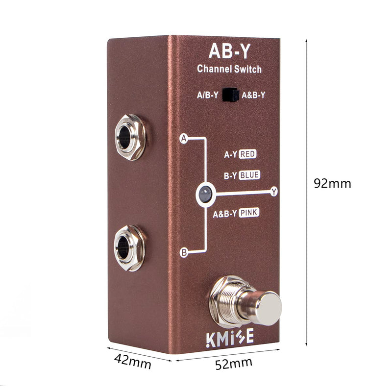 Kmise ABY Pedal,Box Line Selector AB Switch,Electric Guitar Effects Pedal Mini Single Type DC 9V True Bypass