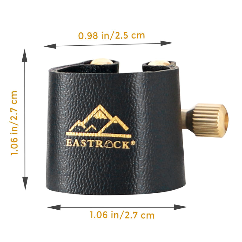 [AUSTRALIA] - EASTROCK Alto Saxophone Ligature Kit, Leather Ligature Fastener for Saxophone Mouthpiece with Plastic Cap, Musical Instruments Accessory for Beginner and Intermediate black 