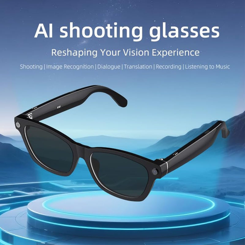 MEGREZ AI Smart Glasses with Camera, Hands‑Free Smart Sunglasses | 1080P video recording, real‑time translation, object recognition, audio music playback, ideal for travel, vlogging & meetings