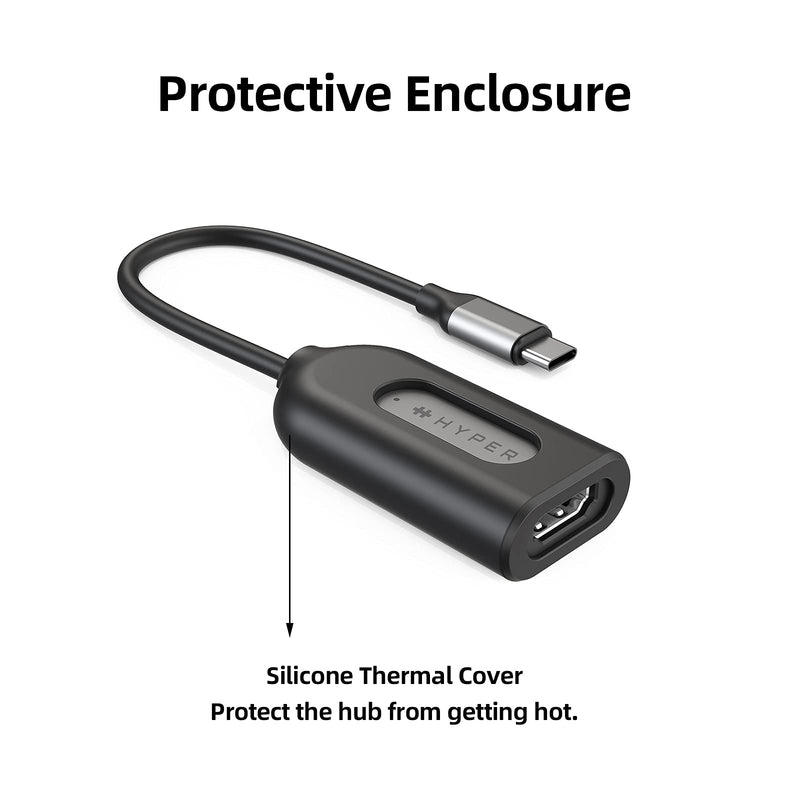 Hyper HyperDrive USB C to HDMI Adapter 8K60Hz, 4K144Hz, 2.1 HDR Video Output USB C to HDMI, Slim Design w/Silicone Cover, Compatible w/MacBook Pro/Air, iPad Pro/Air, Mac mini