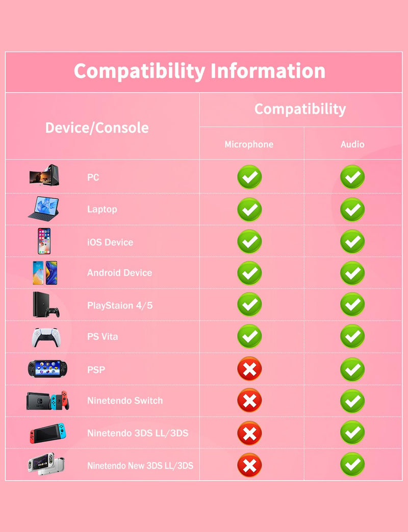 [AUSTRALIA] - Lightweight Gaming Headset with Detachable Deer Ears, RGB Lighting, Wired Over Ear Headphones with Mic for PC, PS4, PS5, Xbox, Switch, Stereo Surround Sound, Self-Adjusting Headband Pink Deer Ear 