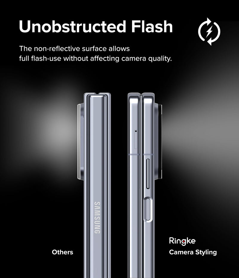 Ringke Camera Styling [Stylish Aluminum Frame] Compatible with Samsung Galaxy Z Fold 5 Camera Lens Protector, Protective Metal Cover for Women, Men - Black