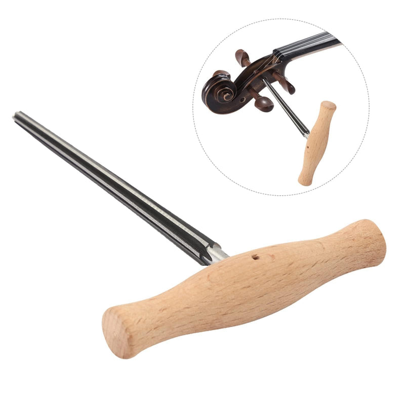 [AUSTRALIA] - Violin Peg Hole Reamer 1:30 Taper with Wood Handle Violin Luthier Tool for 3/4 4/4 Violins Reamer T Handle Bridge Pin Reamer for Wood Latches, Woodworker, Repairman Maintenance Cutting Tool 