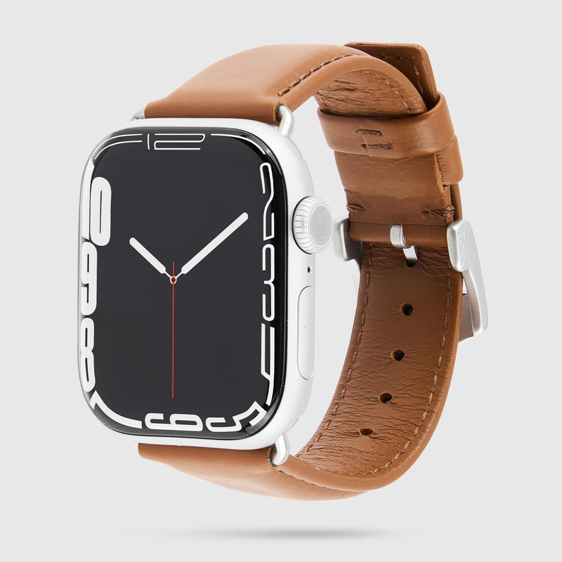 Case-Mate Apple Watch Leather Band for Women - Compatible with 38mm - 42mm iWatch Series 11/10/9/8/7/6/5/4/3/2/1 and SE - Signature Premium Leather Band Strap - Easy to Install and Remove - Cognac