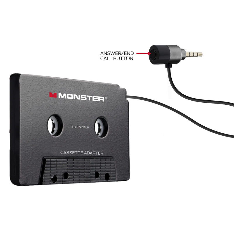 Monster Cassette to Aux Audio Adapter for Car, Compatible with Devices Featuring 3.5mm Aux Port, Music Playback, Hands-Free Calls, Xtreme Easy DIY Installation, Plug and Play