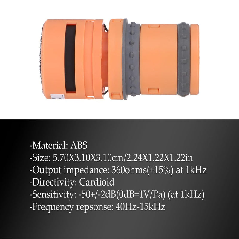 Vaguelly Mic Supplies 2pcs Dynamic Microphone DIY Microphone Accessory Microphone Capsule Noise canceling Microphone for Mic Cardioid Mic Mic Core Hand Microphone abs Noise Reduction 3.1X5.7CMx2pcs Orangex2pcs