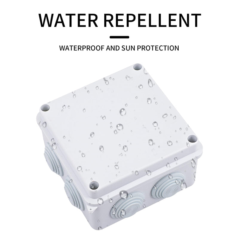 Pack of 2 Waterproof Junction Boxes, Waterproof IP65, Surface-Mounted Junction Box, Outdoor Waterproof Junction Box, Plastic Electrical Box, Junction Box, Junction Box, Distribution Box, White