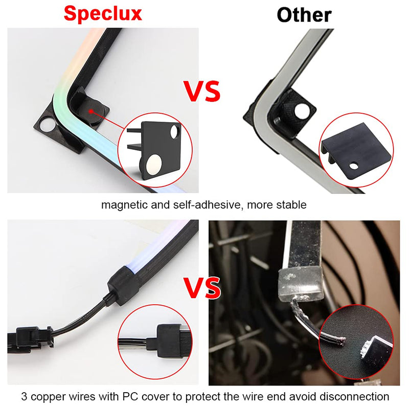 [AUSTRALIA] - NEON Addressable RGB PC LED Strip, 2x15.7inch WS2812 RGB Rainbow Magnetic ARGB Strip for 5V 3-pin Aura SYNC, Gigabyte RGB Fusion, MSI Mystic Light Sync, with 12pcs Strong Magnetic Brackets Neon ARGB 2 Strips 5V 3 Pin 