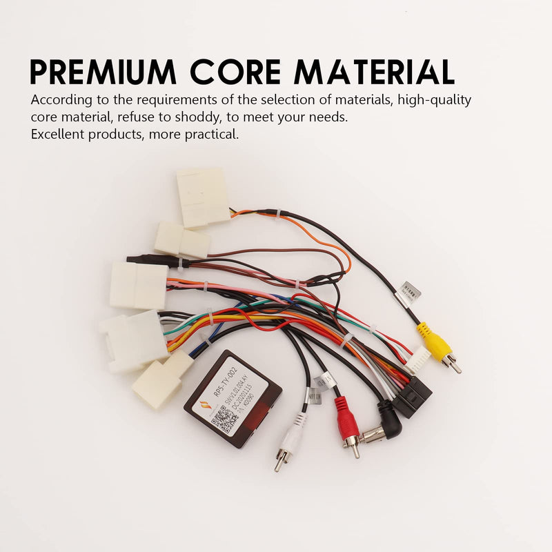 16PIN Car Stereo Wiring Harness Canbus for Toyota Camry RAV4 Corolla Tundra Highlander 2007-2012, Radio Wire Harness Power Cable Compatible with Android Head Unit JBL AMP Backup Camera SWC White - CAN005-X Mid Trim JBL