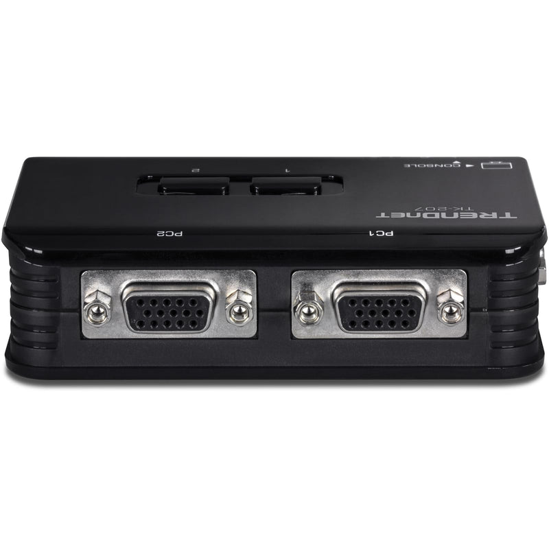TRENDnet 2-Port USB KVM Switch, TK-207K | Control Two Computers with One Set of Console Controls,2048 x 1536 Resolution,60Hz Refresh Rate,All Required Cabling Included 2 Port USB w/ Cables