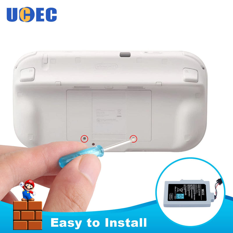 6600mAh Wii U Gamepad Battery Replacement Rechargeable Battery Pack Wii Accessories for Nintendo Wii U Gamepad WUP-010, WUP-012
