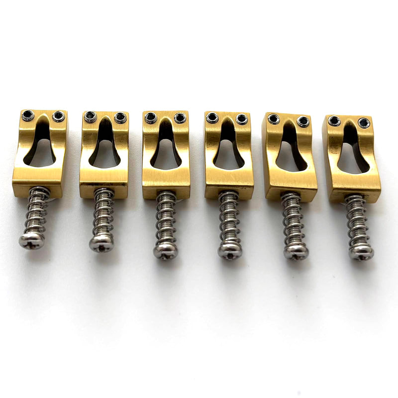 [AUSTRALIA] - Brass Guitar Tremolo Bridge Saddles 10.8mm Electric Guitar Brass Saddles for Fender Strat St Tele Telecaster 6 String Guitar Replacement Parts 
