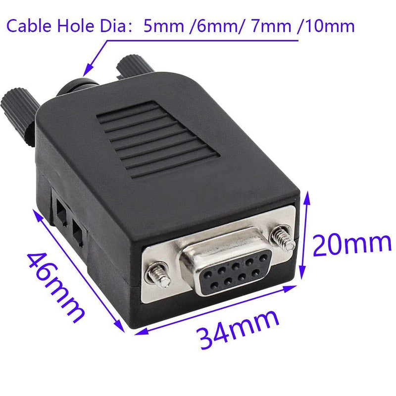 Connector DB9 RS232 D-SUB Serial Adapters (2 PCS Female Adapter) 2 PCS Female Adapter