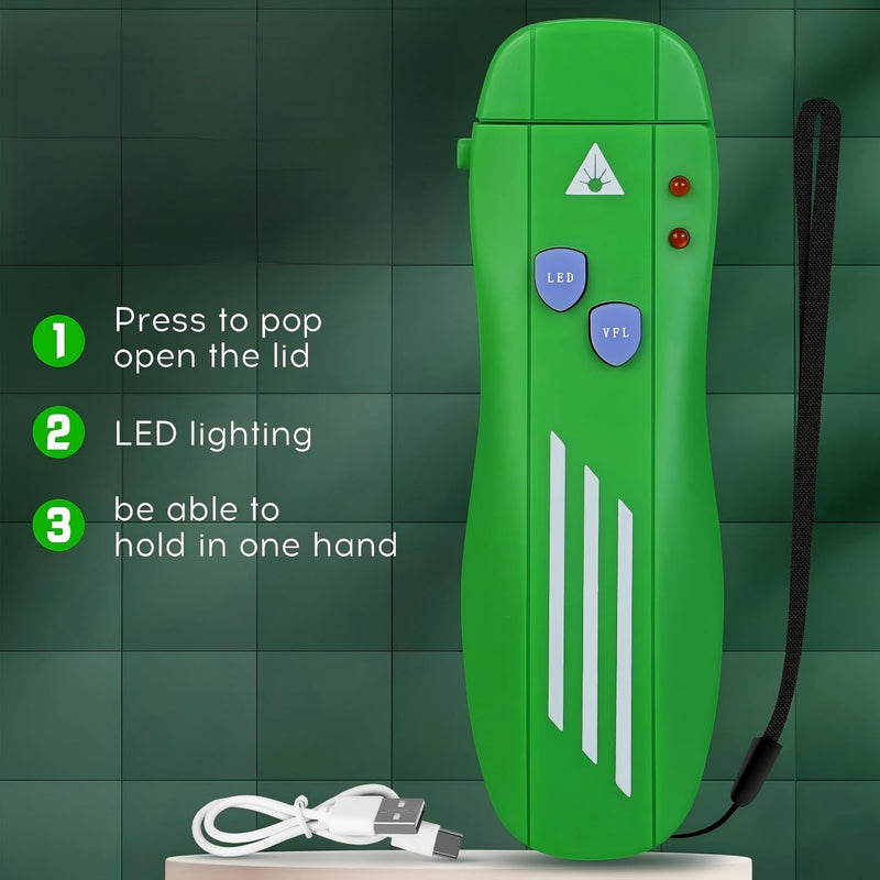 [AUSTRALIA] - Rechargeable Fiber Visual Fault Locator with FC/LC Adapter Kit, VFL Red Light Pen Compatible with SC/FC/ST/LC Interface Built-in LED Light for CATV Telecommunications Engineering Maintenance 