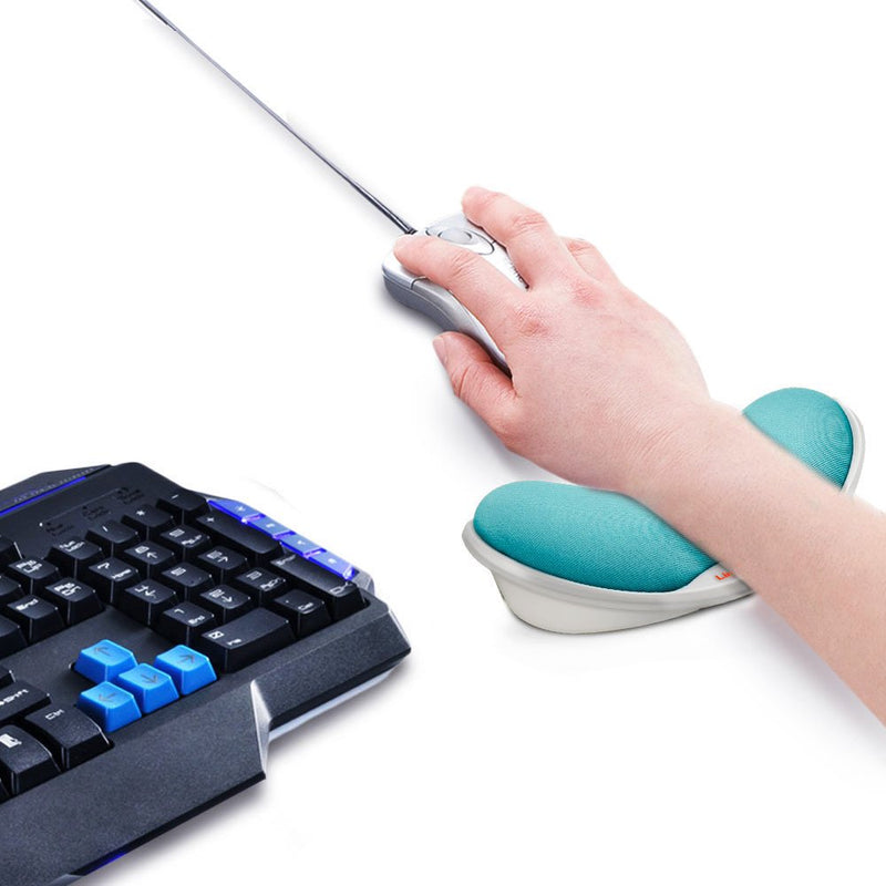 LINGSFIRE Memory Foam Mouse Wrist Rest Keyboard Wrist Rest Pad Anti-Skid Mousepad Support Wrist Rest Mat for Office Computer Laptop Mac- Durable Comfortable Lightweight Easy Typing Pain Relief (Blue) Blue