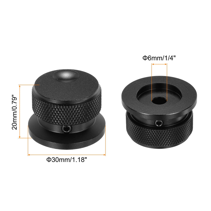 [AUSTRALIA] - MECCANIXITY 2 Pcs Aluminium Potentiometer Knobs, 1/4" (6mm) Universal Volume Tone Control Knobs with Oval Groove Indicator for Guitar, 4/5" Black(30x20mm) 30x20mm 