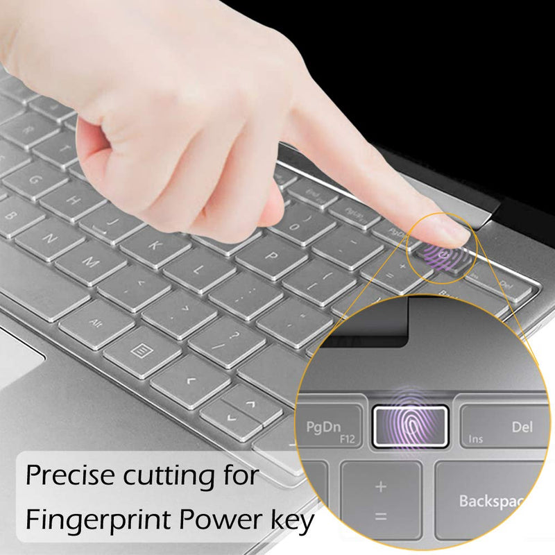 ProElife Keyboard Cover Skin for 2021 2020 Microsoft Surface Laptop Go 12.4" & 2022 Surface Laptop Go 2 12.4 inch with Fingerprint Power Button Ultra Thin TPU Keyboard Protector (Transparent) For Surface Laptop Go 12.4 inch