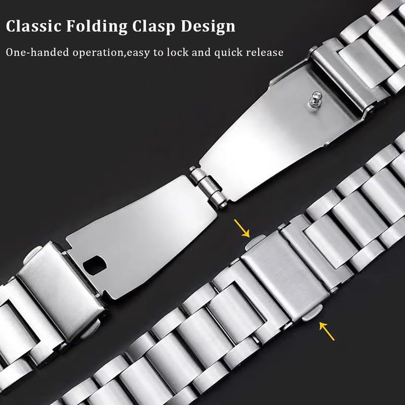 Titanium Quick Release Watch Band 16mm 18mm 20mm 22mm Premium Metal Watch Strap Compatible for Samsung Galaxy Watch 7/6/5/4/3, Garmin Vivoactive 4S/Vivomove 3S/Active S/Venu 2S for Men Women Titanium