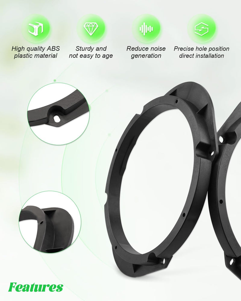 [AUSTRALIA] - Door Speaker Adapter Spacer 5x7 or 6x8 to 6.5 inch Fit for Mazda 2 3 6 CX-7 BT-50 Tribute CX-9 W/O CX-50/CX50 Front Rear Door Speaker Spacers Bracket 
