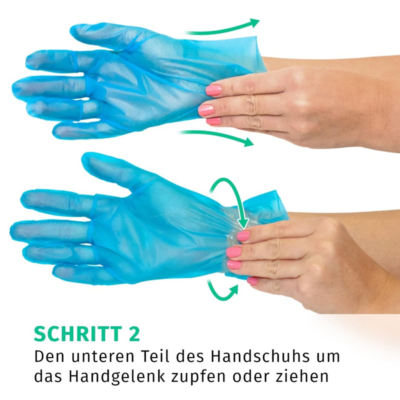SF TPE Disposable Gloves, Size L, Pack of 200/Box, Disposable Examination Gloves, TPE Gloves, Powder-Free, Latex-Free, Non-Sterile, Latex-Free, Food Gloves L (200 Stück) blue