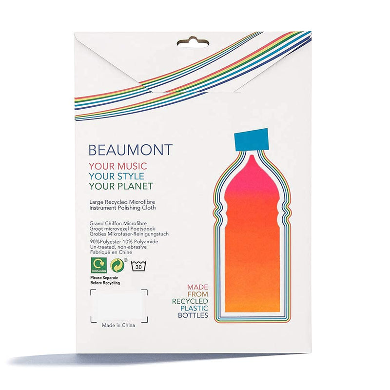 [AUSTRALIA] - Beaumont Hazy Rainbow Musical Polishing & Cleaning Patterned Instruments Trumpet Clarinet Sax Flute Recycled Microfibre Cleaning Cloth Brass Silver 40 x 30 cm (BFC4030-HR) 