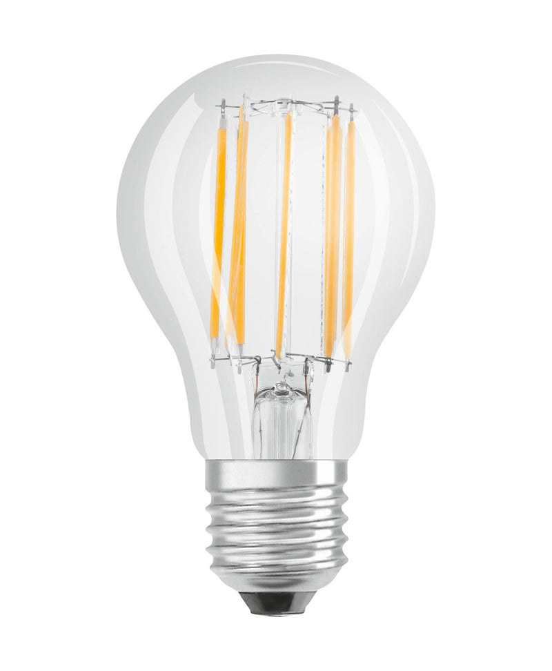 Osram LED Base Classic A100, Clear Filament LED Glass Bulbs for E27 Socket, Pear Shape, Warm White (2700K), 1521 Lumens, Replacement for Conventional 100W Incandescent Bulbs, Box of 3 2700k Warm White 10.5 x 6 x 6 cm