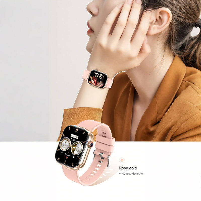Smart Watch with Earbuds,2.02" HD Screen Fitness Watch,Answer/Make Calls,2 in 1 Smartwatch with TWS Earphones,Waterproof Sports Fitness Tracker Compatible for Android & iPhone Rose Gold