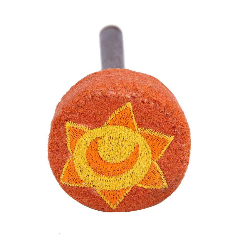 Hard Wood Felted Striker, Handmade Hard Wood Multi-Purpose Tibetan Buddhism Singing Bowl Mallet Striker Stick for Meditation Chakra Healing Prayer and Yoga (Orange) Orange