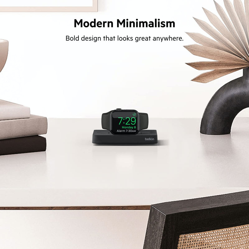 Belkin Apple Watch Charger - Fast Wireless Charging Pad - Travel Charger with Nightstand Mode W/USB-C Cable Included for Apple Watch (Compatible with All Models) - Black | Compatible with all Apple Watch models, nightstand mode, USB-C cable included, p...