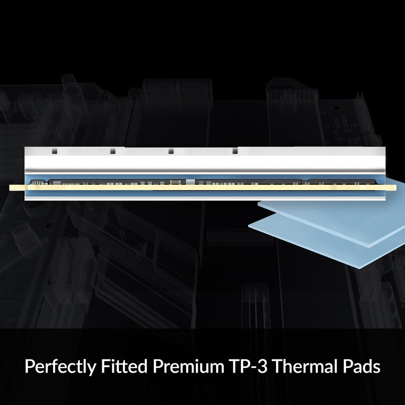 ARCTIC M2 Pro - Heatsink Cooler for M.2 2280 SSD, with ARCTIC TP-3 Thermal Pads, Compatible with PC & Gaming Consoles, for Dual and Single-Sided SSDs - Silver