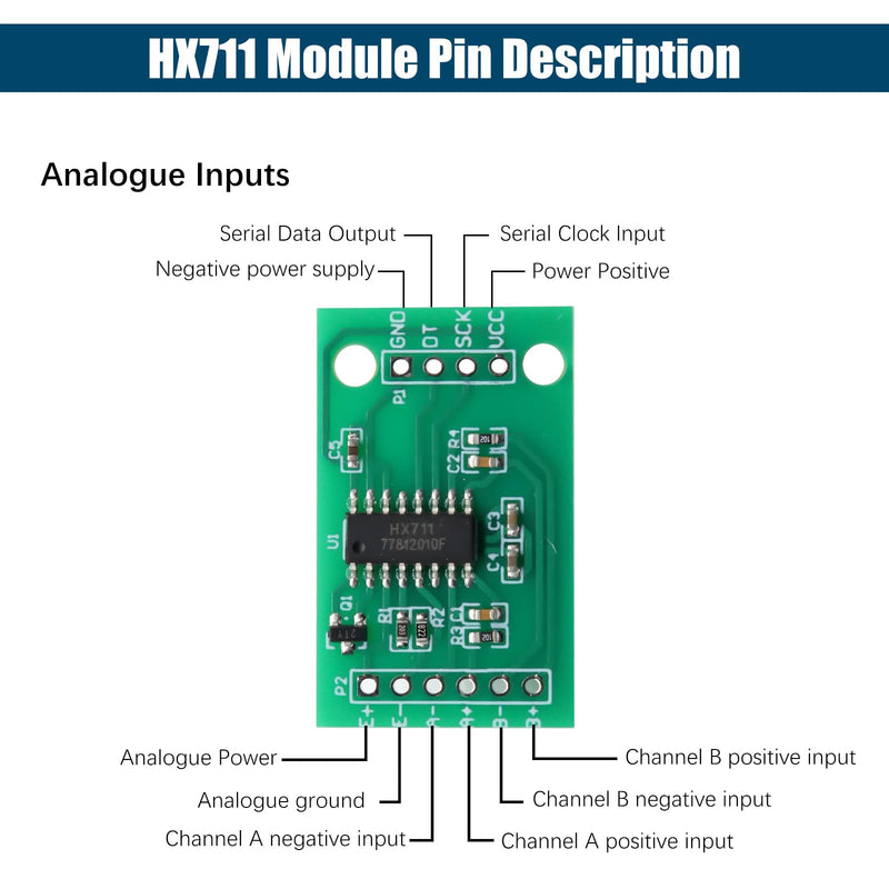 Binghe HX711 AD Amplifier Module + 10 kg Weight Sensor HX711 Load Cell Kit High Precision Load Cell Module Compatible with Arduino/Portable Electronic Kitchen Scales
