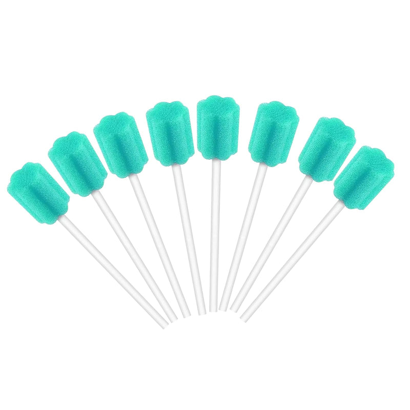 [AUSTRALIA] - Pack of 250 Oral Care Sticks, Disposable Oral Care Sponge Swabs, Oral Care Oral Hygiene Sponge, Neutral Taste, Sterile Swabs for Oral Hygiene in Dental Practices (Green) Green 