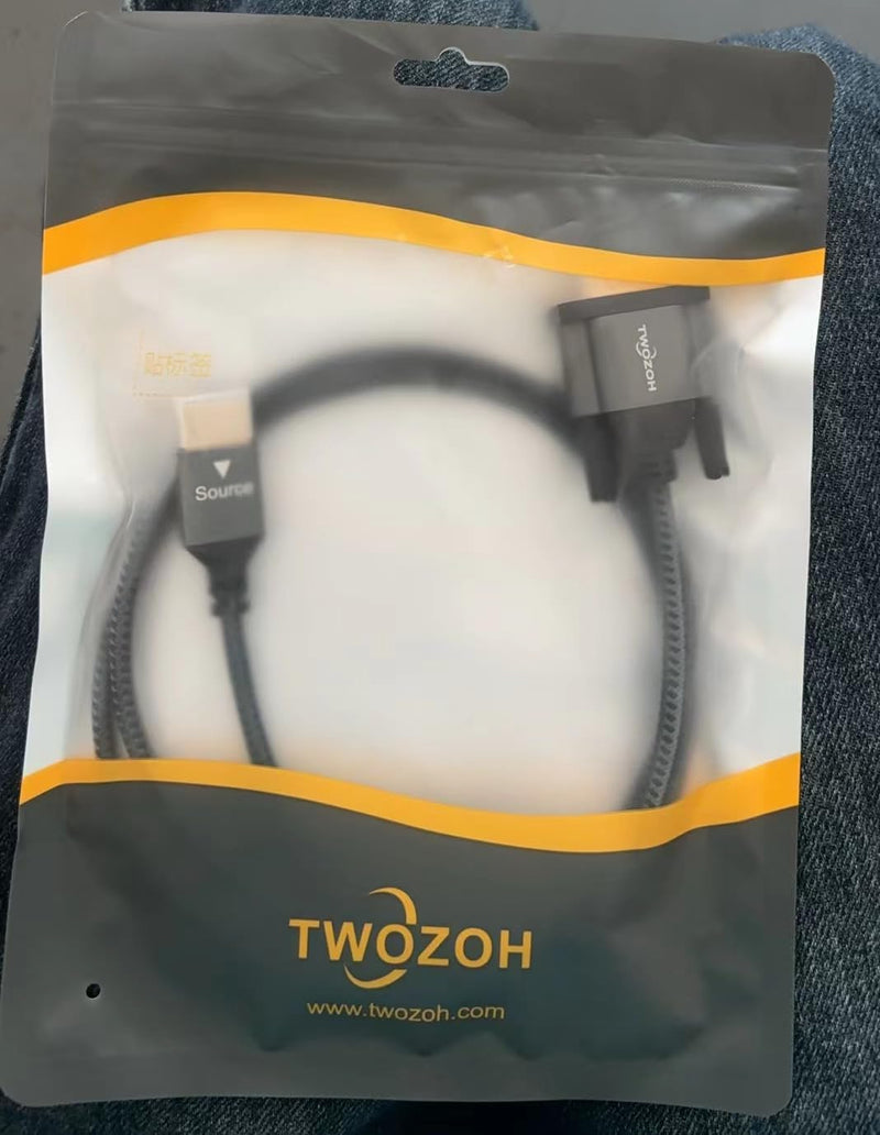 Twozoh HDMI to VGA Cable 3.3FT. Aluminum Alloy Shell Nylon Braided & Gold-Plated Support 1080P/60HZ 1 Pack