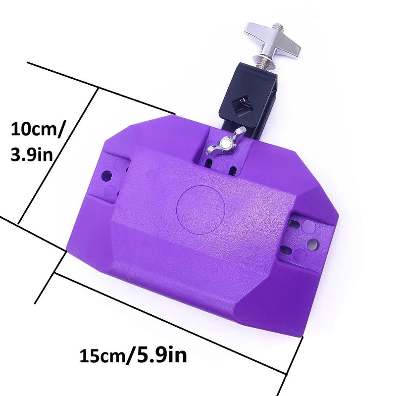 Jam Drum Block Latin Percussion Musical Instrument Plastic with 3 Sided Mount Medium Pitch (Purple) Purple