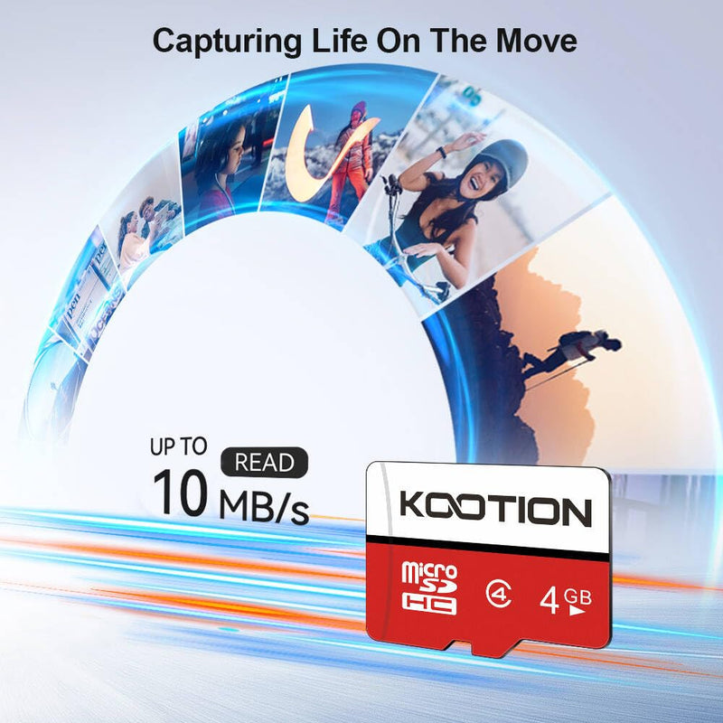 [AUSTRALIA] - KOOTION 4 GB Micro SD Cards 5-Pack, Class 4 MicroSD Flash Memory Card, C4, TF Card with Adapter for MP3/MP4/Old Phones 
