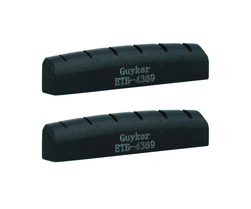 Guyker 43mm Guitar Bone Nut - Black Pre-Slotted Bone Nuts for 6 String LP Les Paul Style Electric Guitar Replacement Parts Accessories 43mm*6mm*9mm (2 Pieces), ETB-4369 ETB-4369 Black 43mm, 2PCS